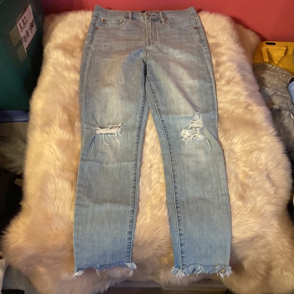 GAP true skinny raw hem distressed jeans sz 28 - Picture 6 of 12